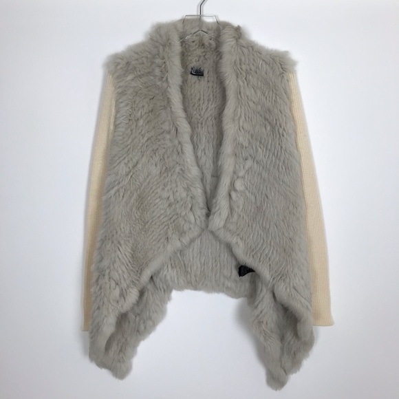Love Token Open Front Rabbit Fur Sweater Vest XS - Picture 2 of 8